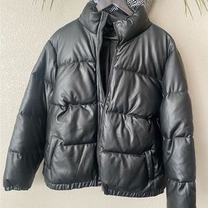 Puffy Leather Coat